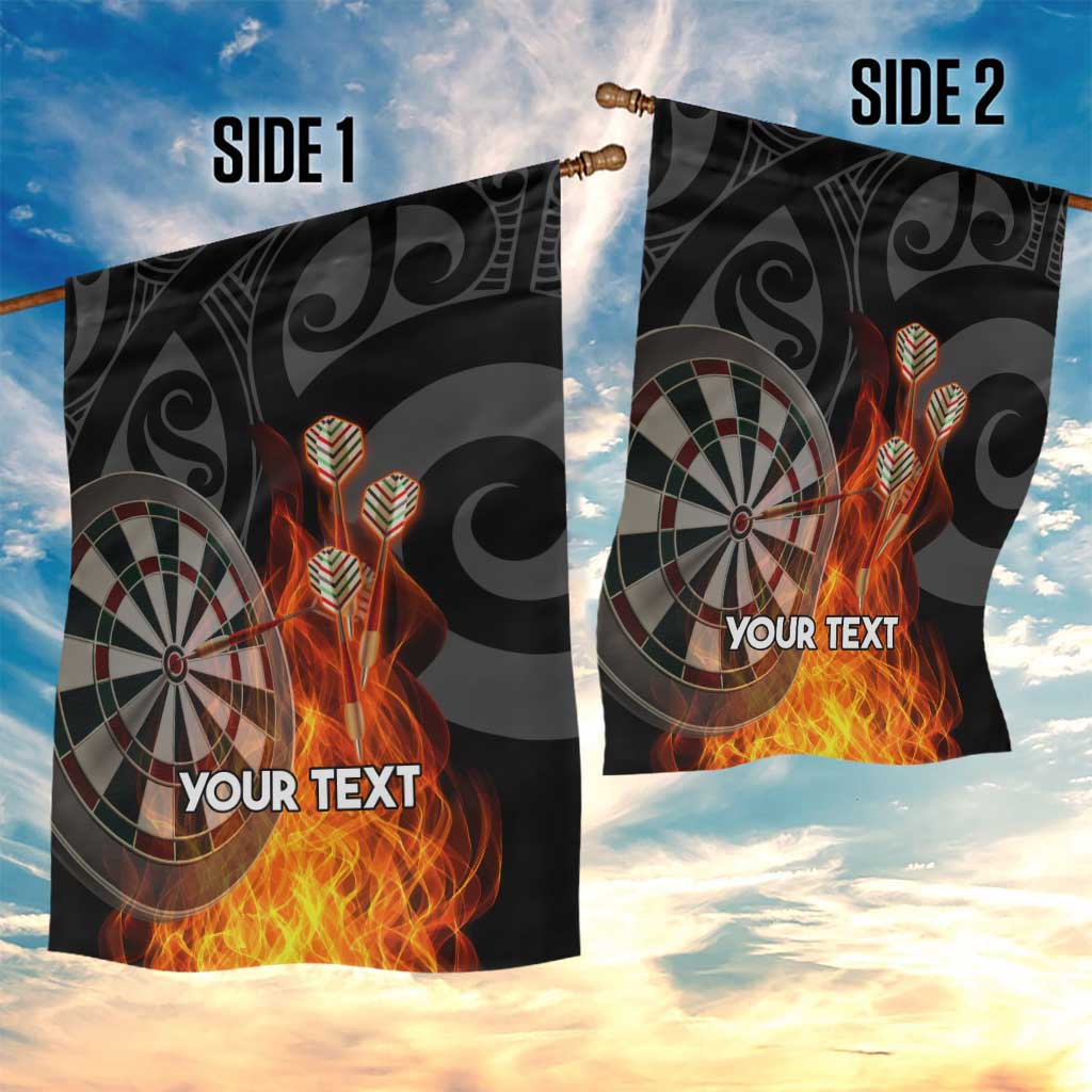 Personalised Aotearoa Darts Garden Flag Maori Koru Flaming Dartboard