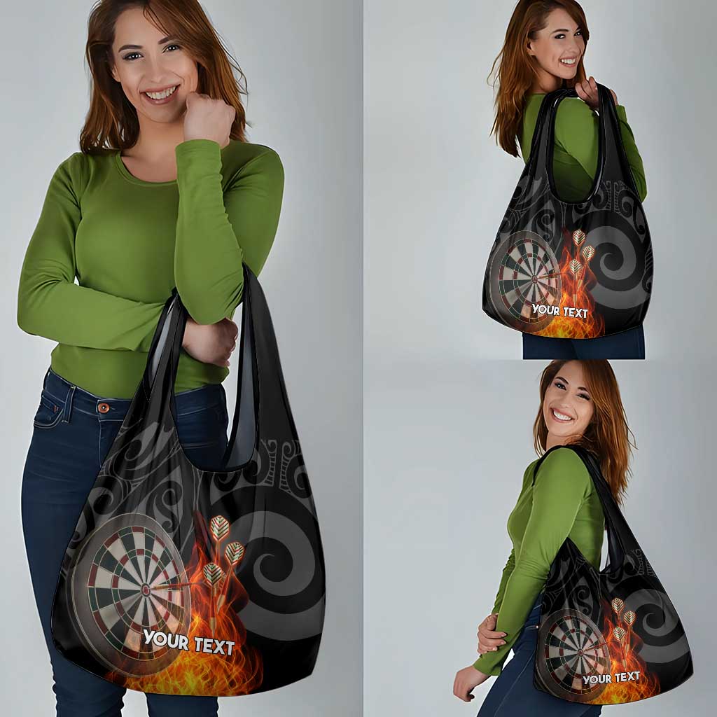 Personalised Aotearoa Darts Grocery Bag Maori Koru Flaming Dartboard LT14 - Polynesian Pride