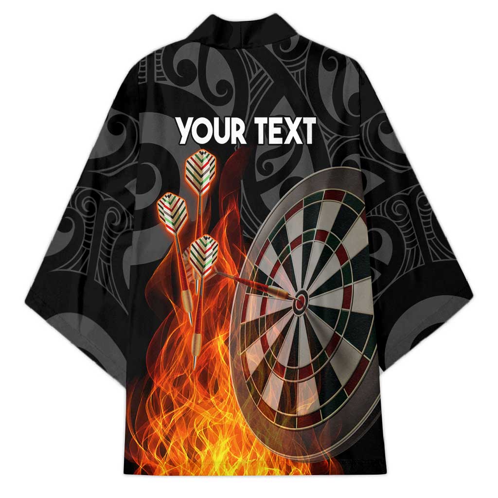 Personalised Aotearoa Darts Kimono Maori Koru Flaming Dartboard - Polynesian Pride