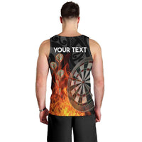 Personalised Aotearoa Darts Men Tank Top Maori Koru Flaming Dartboard LT14 - Polynesian Pride