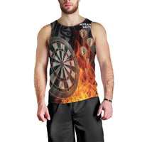 Personalised Aotearoa Darts Men Tank Top Maori Koru Flaming Dartboard LT14 - Polynesian Pride