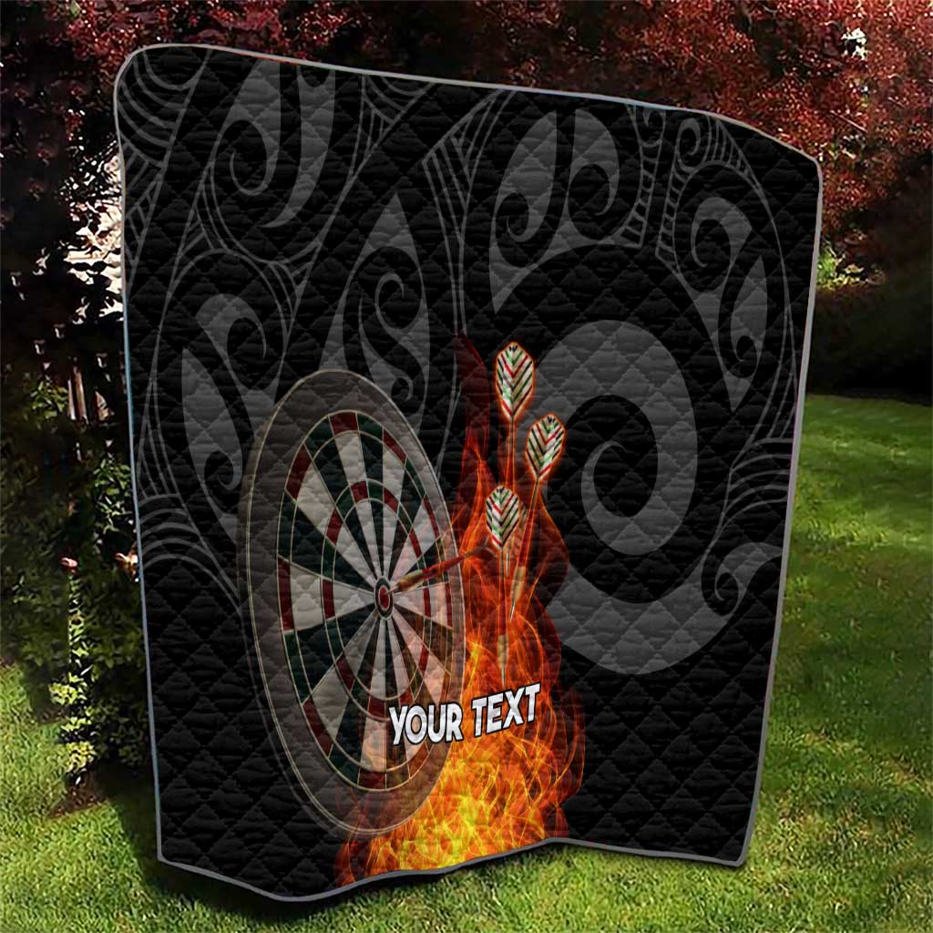 Personalised Aotearoa Darts Quilt Maori Koru Flaming Dartboard