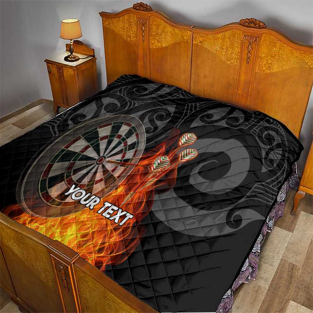Personalised Aotearoa Darts Quilt Maori Koru Flaming Dartboard
