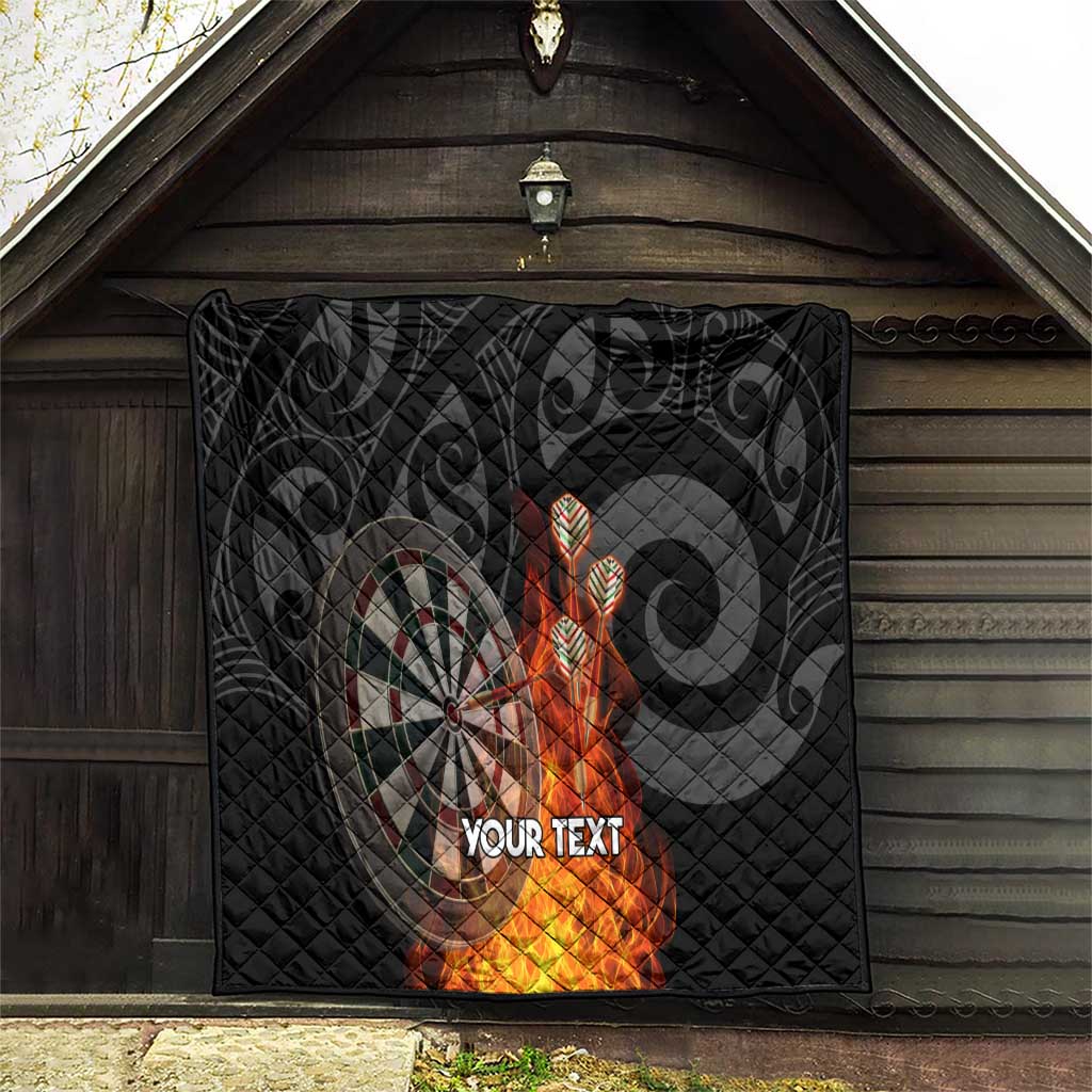Personalised Aotearoa Darts Quilt Maori Koru Flaming Dartboard