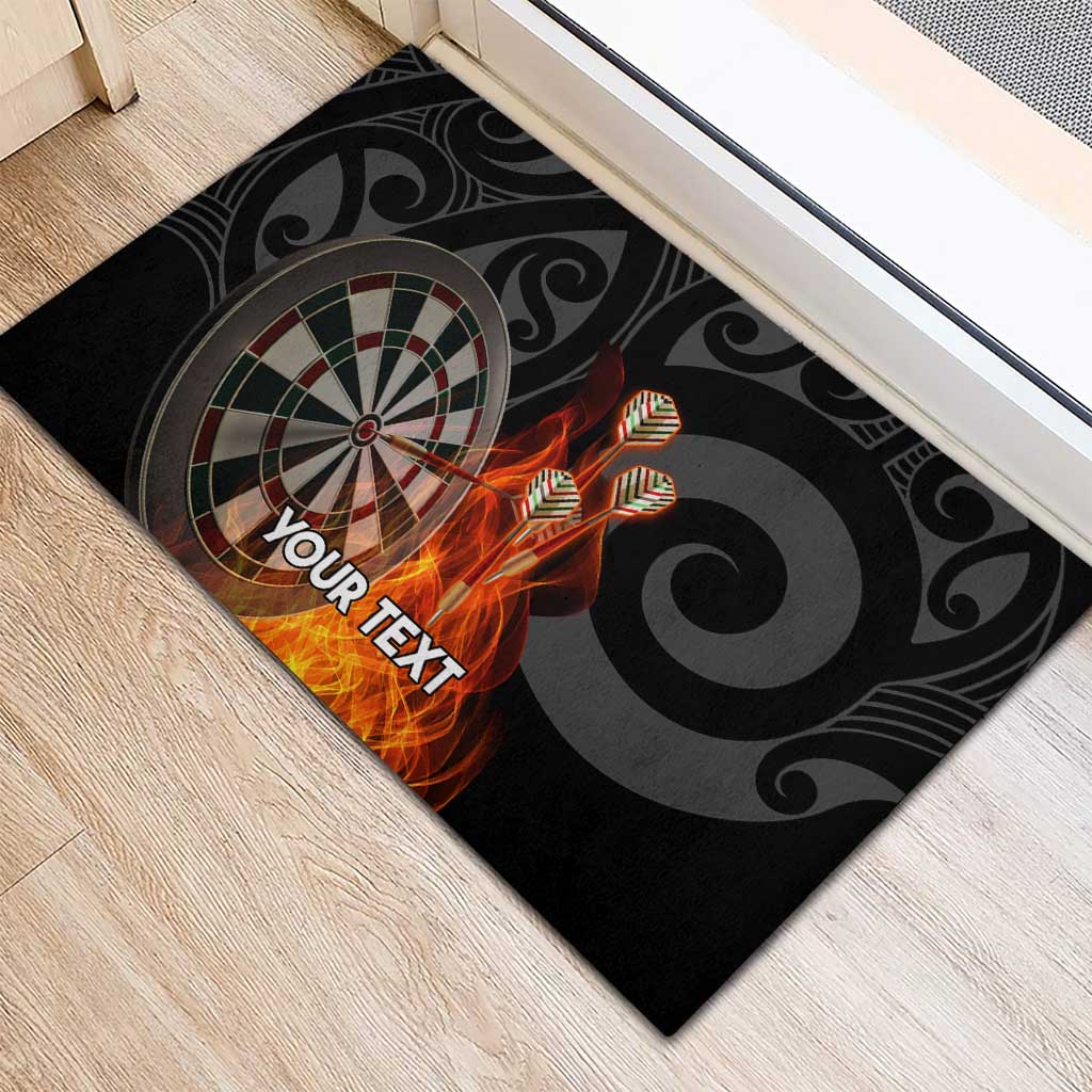 Personalised Aotearoa Darts Rubber Doormat Maori Koru Flaming Dartboard