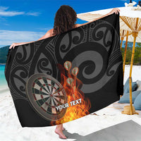 Personalised Aotearoa Darts Sarong Maori Koru Flaming Dartboard