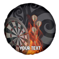 Personalised Aotearoa Darts Spare Tire Cover Maori Koru Flaming Dartboard