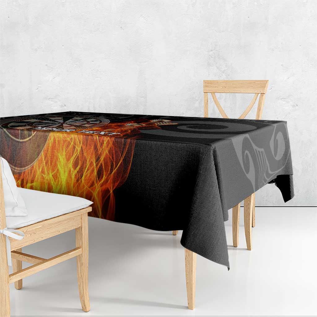 Personalised Aotearoa Darts Tablecloth Maori Koru Flaming Dartboard LT14 - Polynesian Pride