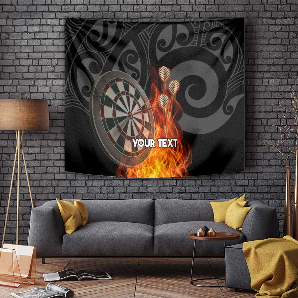 Personalised Aotearoa Darts Tapestry Maori Koru Flaming Dartboard