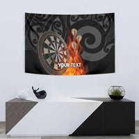 Personalised Aotearoa Darts Tapestry Maori Koru Flaming Dartboard