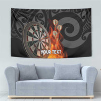 Personalised Aotearoa Darts Tapestry Maori Koru Flaming Dartboard
