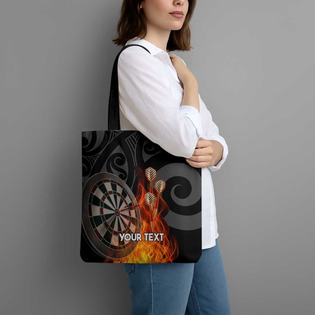 Personalised Aotearoa Darts Tote Bag Maori Koru Flaming Dartboard - Polynesian Pride