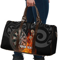 Personalised Aotearoa Darts Travel Bag Maori Koru Flaming Dartboard - Polynesian Pride