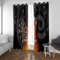 Personalised Aotearoa Darts Window Curtain Maori Koru Flaming Dartboard