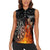 Personalised Aotearoa Darts Women Sleeveless Polo Shirt Maori Koru Flaming Dartboard