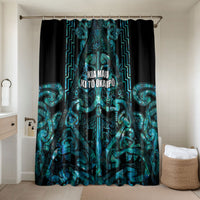 Maori Language Week Bathroom Set Kia Mau Ki To Ukaipo Paua Shell Color LT14 Shower Curtain Only Turquoise - Polynesian Pride