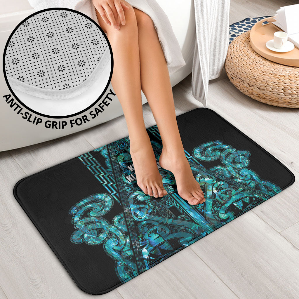 Maori Language Week Bathroom Set Kia Mau Ki To Ukaipo Paua Shell Color LT14 - Polynesian Pride