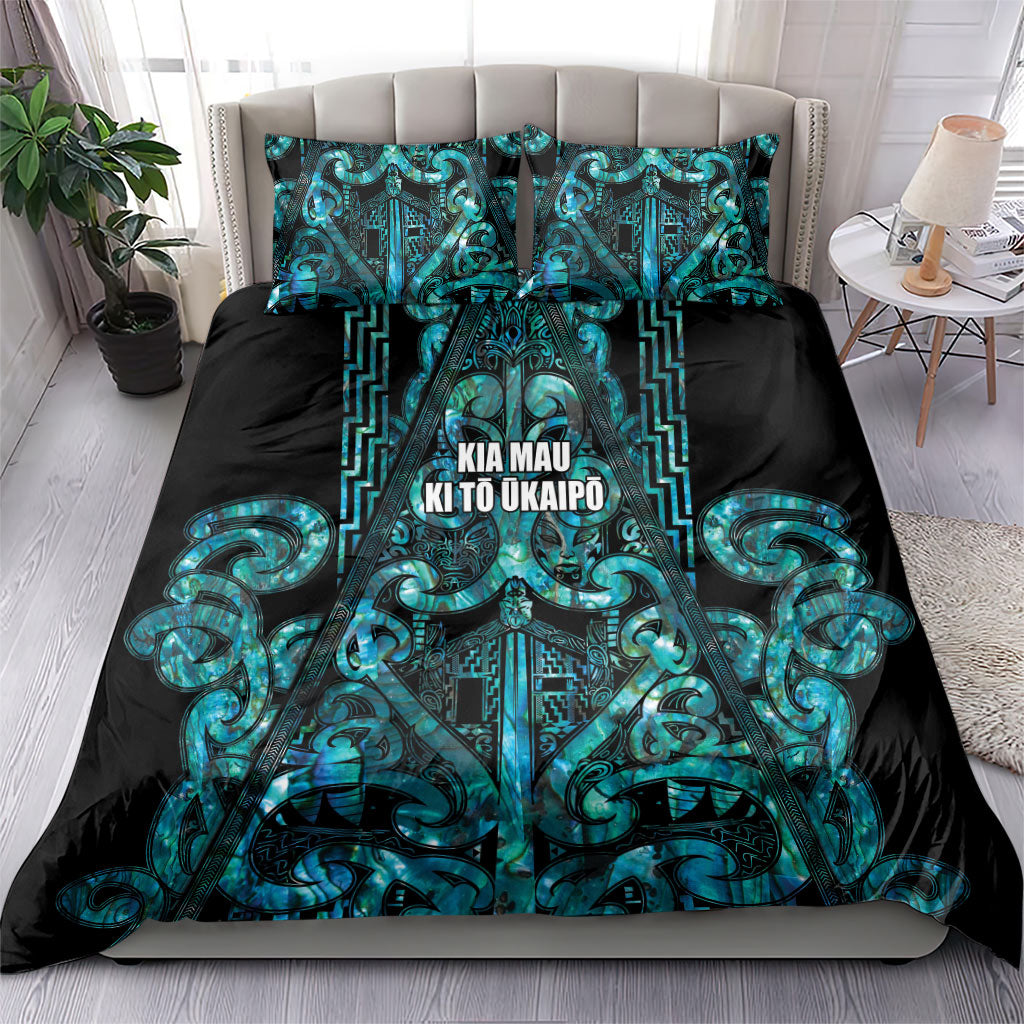 Maori Language Week Bedding Set Kia Mau Ki To Ukaipo Paua Shell Color LT14 - Polynesian Pride