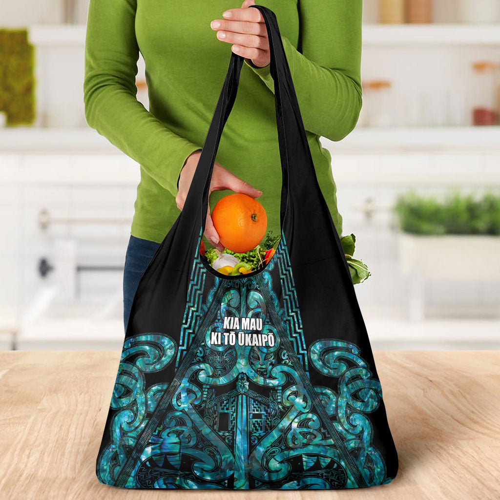 Maori Language Week Grocery Bag Kia Mau Ki To Ukaipo Paua Shell Color LT14 - Polynesian Pride