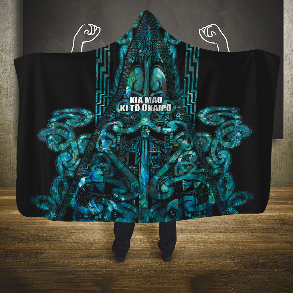 Maori Language Week Hooded Blanket Kia Mau Ki To Ukaipo Paua Shell Color LT14 - Polynesian Pride