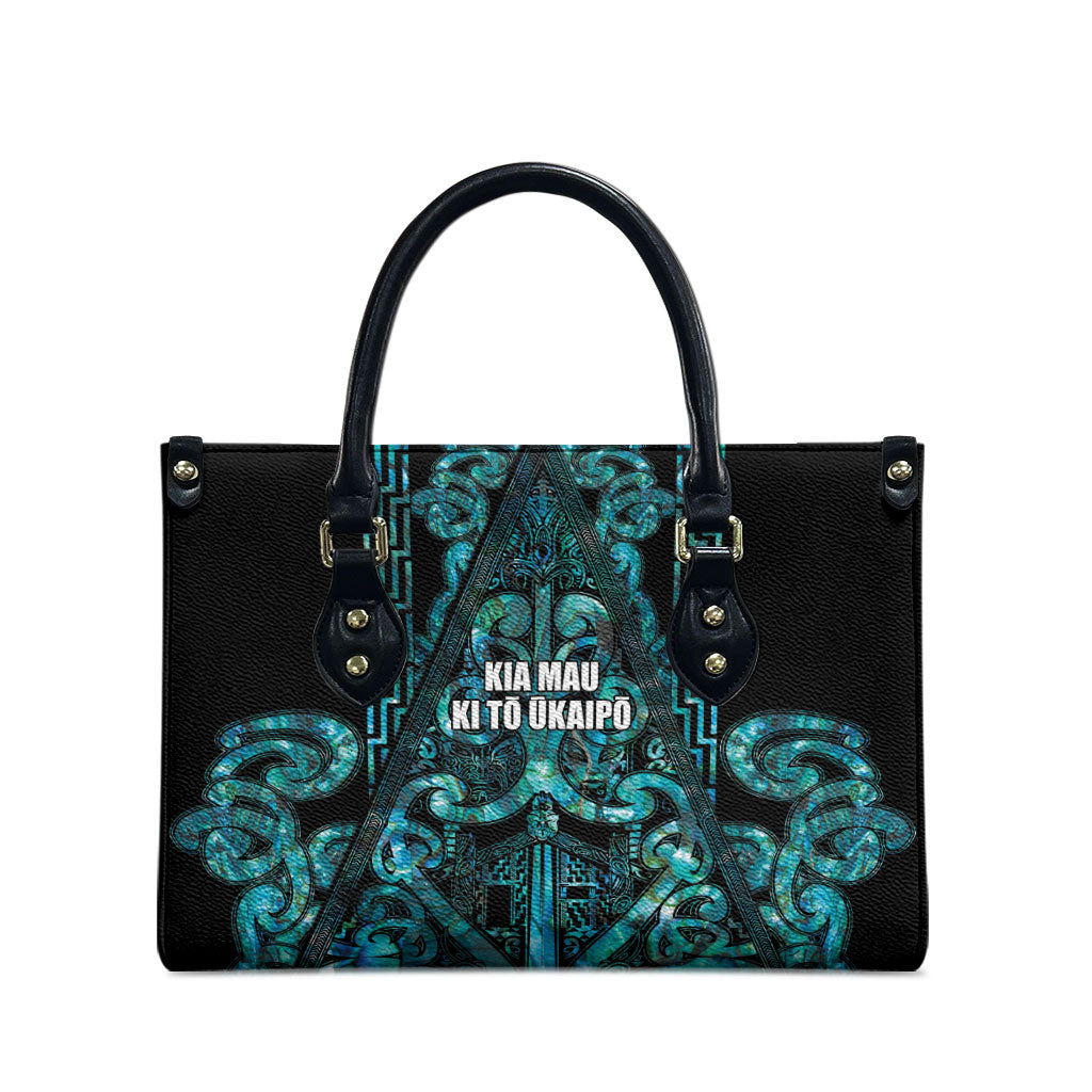 Maori Language Week Leather Bag Kia Mau Ki To Ukaipo Paua Shell Color LT14 - Polynesian Pride