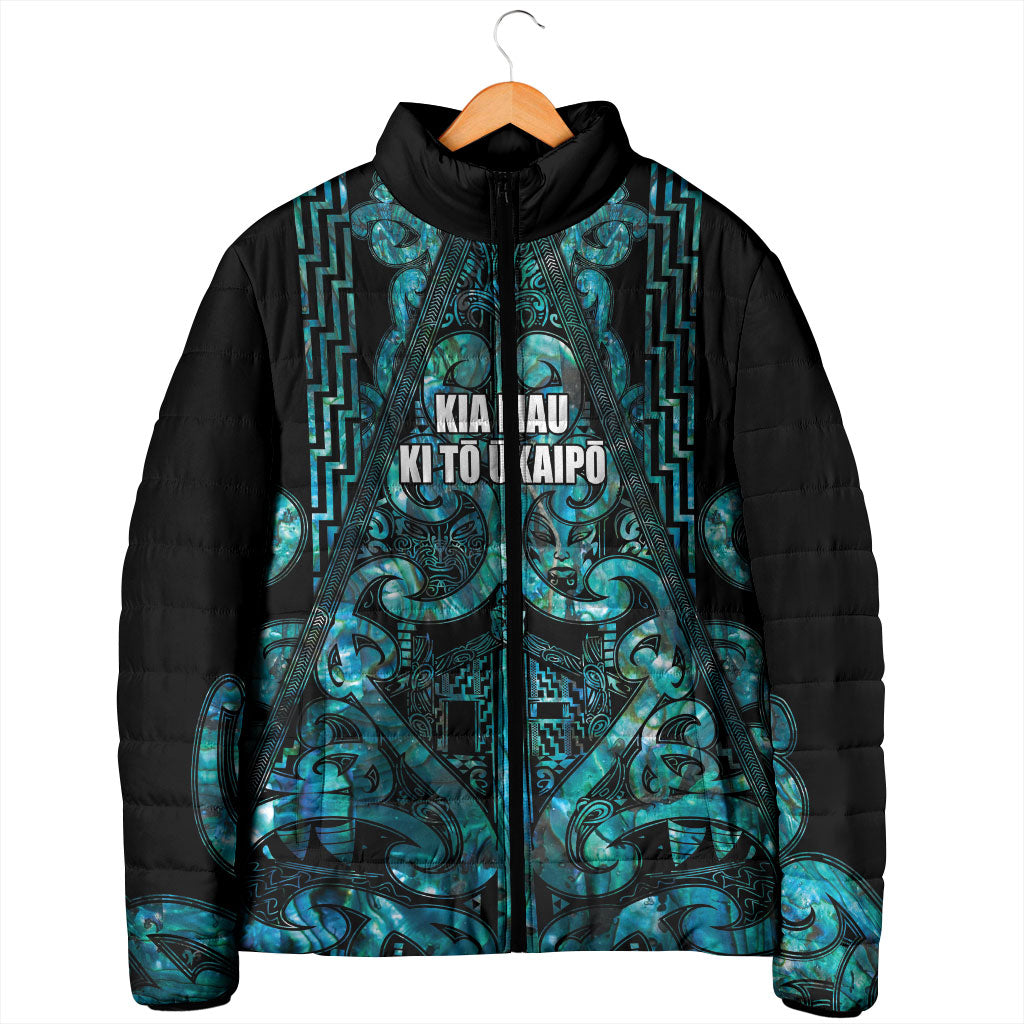 Maori Language Week Personalised Padded Jacket Kia Mau Ki To Ukaipo Paua Shell Color LT14 - Polynesian Pride