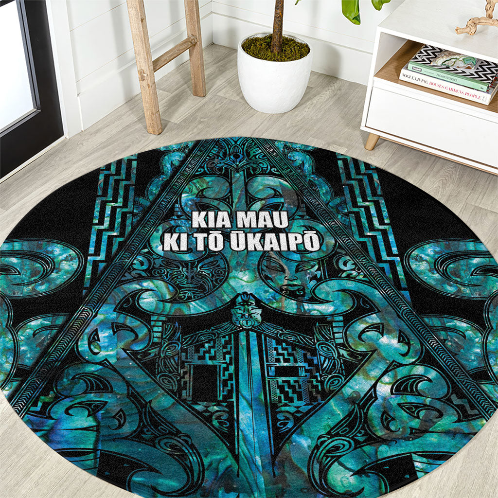 Maori Language Week Round Carpet Kia Mau Ki To Ukaipo Paua Shell Color