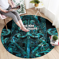 Maori Language Week Round Carpet Kia Mau Ki To Ukaipo Paua Shell Color LT14 - Polynesian Pride