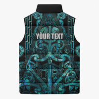 Maori Language Week Personalised Sleeveless Puffer Jacket Kia Mau Ki To Ukaipo Paua Shell Color LT14 - Polynesian Pride
