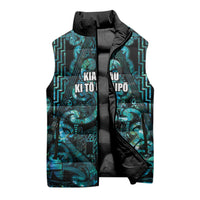 Maori Language Week Personalised Sleeveless Puffer Jacket Kia Mau Ki To Ukaipo Paua Shell Color LT14 - Polynesian Pride