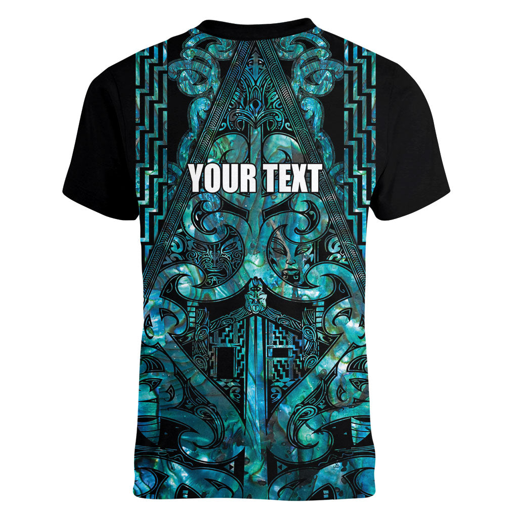 Maori Language Week Personalised Women V-Neck T-Shirt Kia Mau Ki To Ukaipo Paua Shell Color LT14 - Polynesian Pride