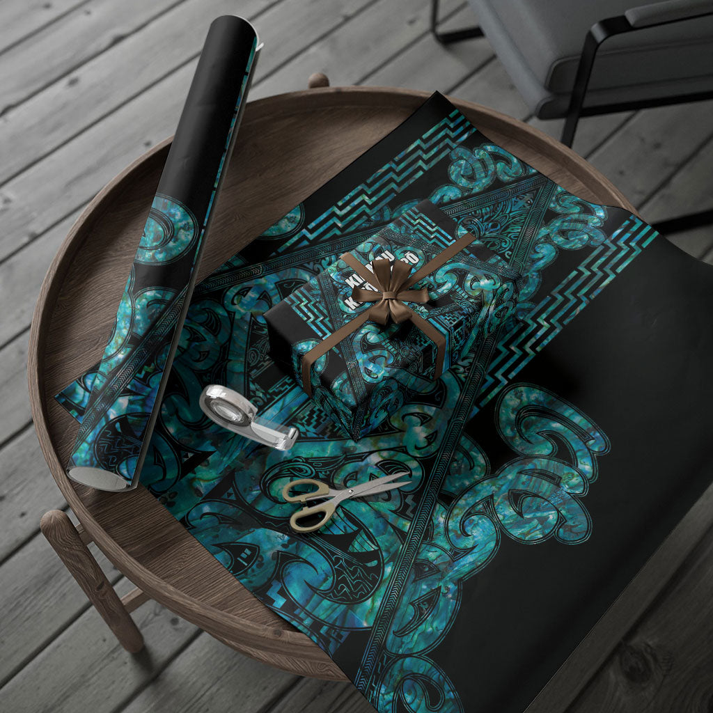 Maori Language Week Wrapping Paper Kia Mau Ki To Ukaipo Paua Shell Color LT14 - Polynesian Pride