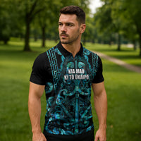 Maori Language Week Personalised Zipper Polo Shirt Kia Mau Ki To Ukaipo Paua Shell Color LT14 - Polynesian Pride