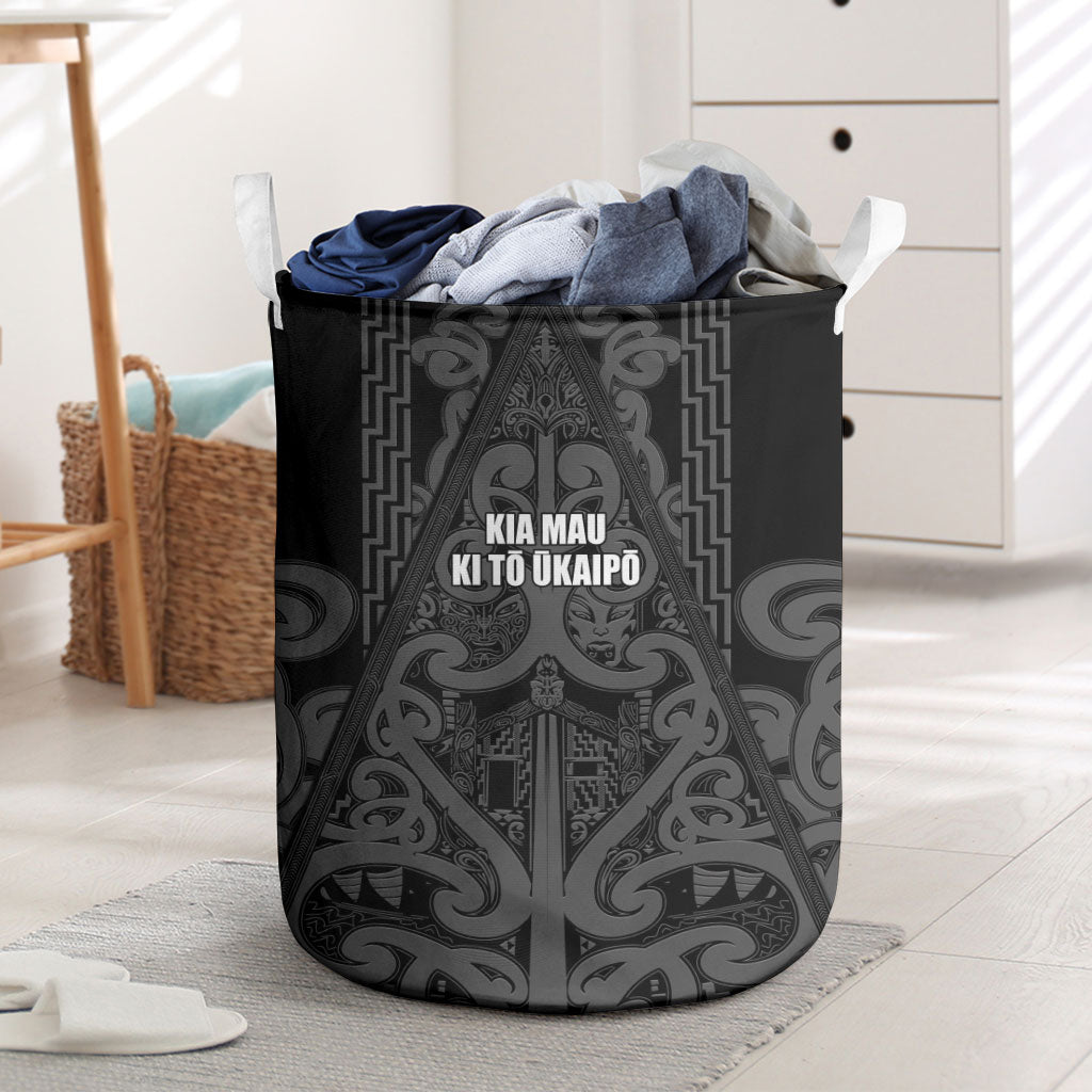 Maori Language Week Laundry Basket Kia Mau Ki To Ukaipo Grey Color LT14 Grey - Polynesian Pride