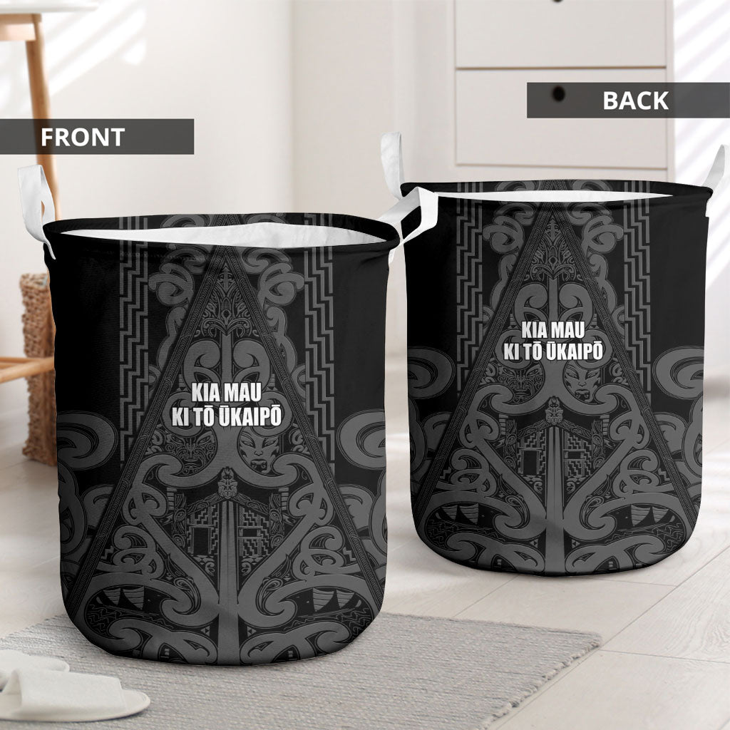 Maori Language Week Laundry Basket Kia Mau Ki To Ukaipo Grey Color LT14 - Polynesian Pride
