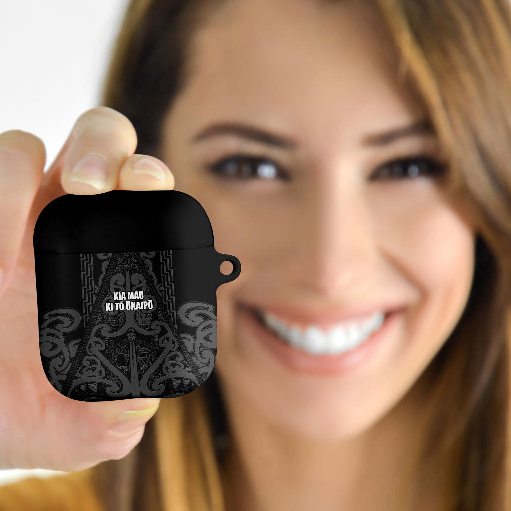 Maori Language Week AirPods Case Kia Mau Ki To Ukaipo Grey Color LT14 - Polynesian Pride