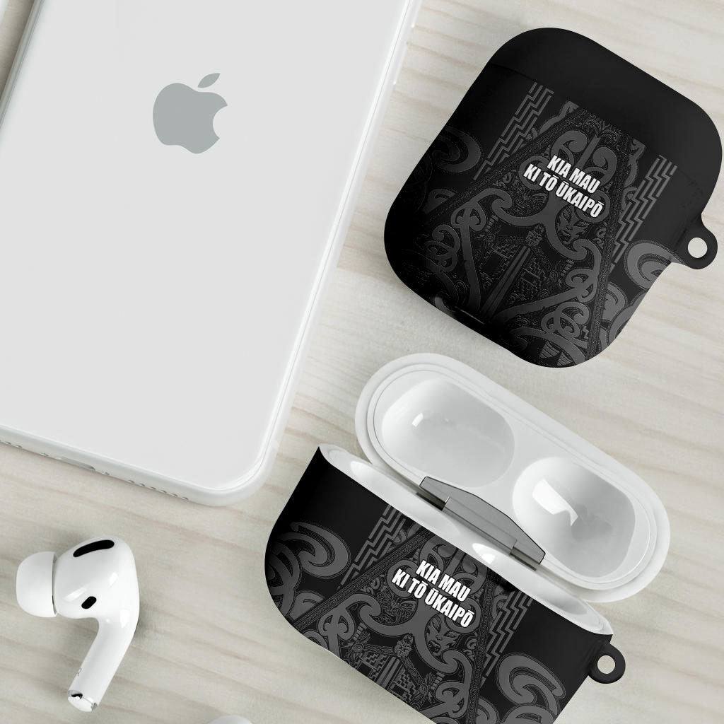 Maori Language Week AirPods Case Kia Mau Ki To Ukaipo Grey Color LT14 - Polynesian Pride
