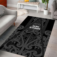Maori Language Week Area Rug Kia Mau Ki To Ukaipo Grey Color LT14 - Polynesian Pride