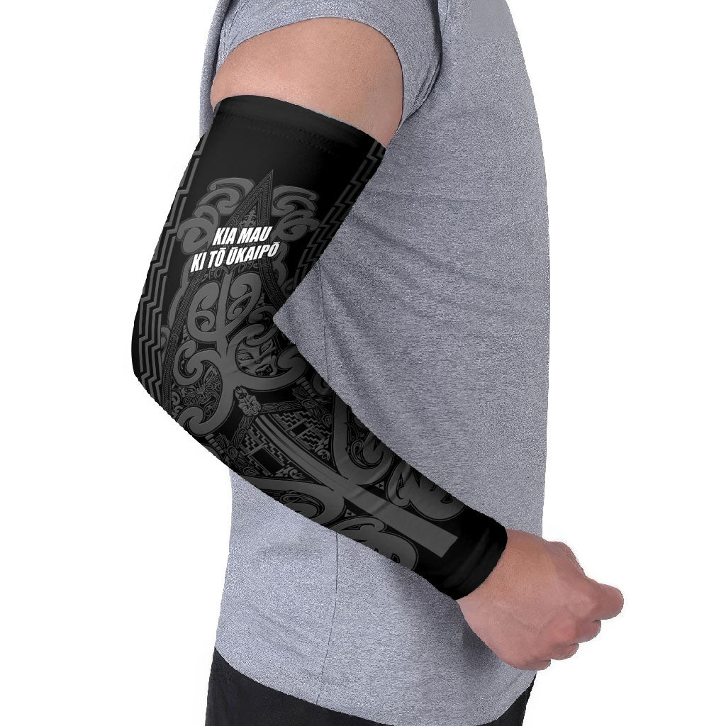 Maori Language Week Personalised Arm Sleeves Kia Mau Ki To Ukaipo Grey Color LT14 - Polynesian Pride
