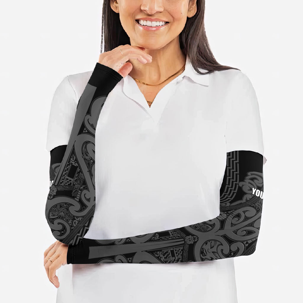 Maori Language Week Personalised Arm Sleeves Kia Mau Ki To Ukaipo Grey Color LT14 - Polynesian Pride