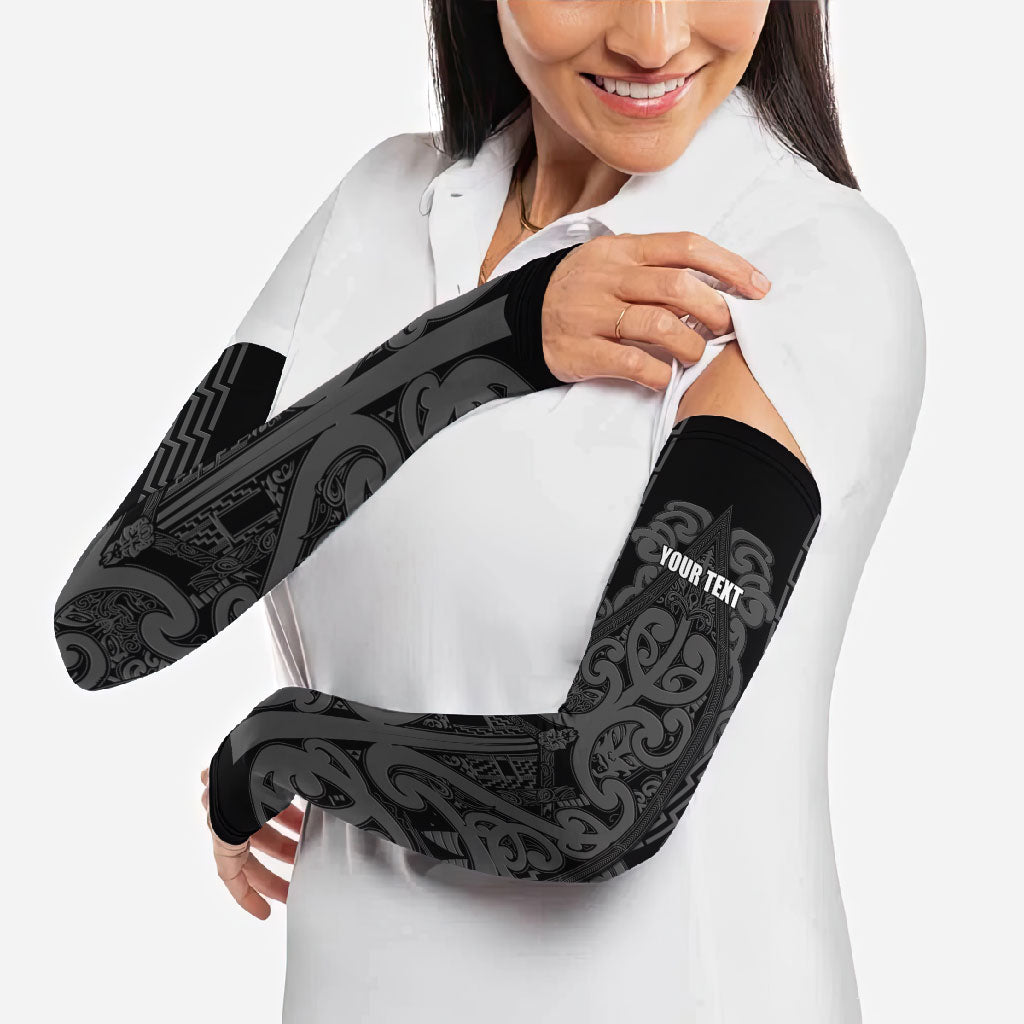 Maori Language Week Personalised Arm Sleeves Kia Mau Ki To Ukaipo Grey Color LT14 - Polynesian Pride