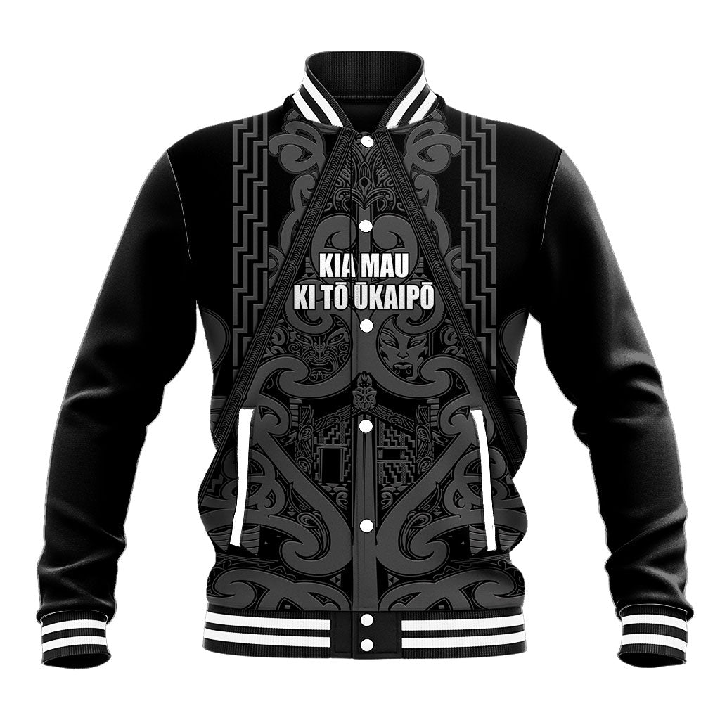 Maori Language Week Personalised Baseball Jacket Kia Mau Ki To Ukaipo Grey Color LT14 Unisex Grey - Polynesian Pride