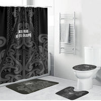 Maori Language Week Bathroom Set Kia Mau Ki To Ukaipo Grey Color LT14 Bathroom Set (4 pcs) Grey - Polynesian Pride