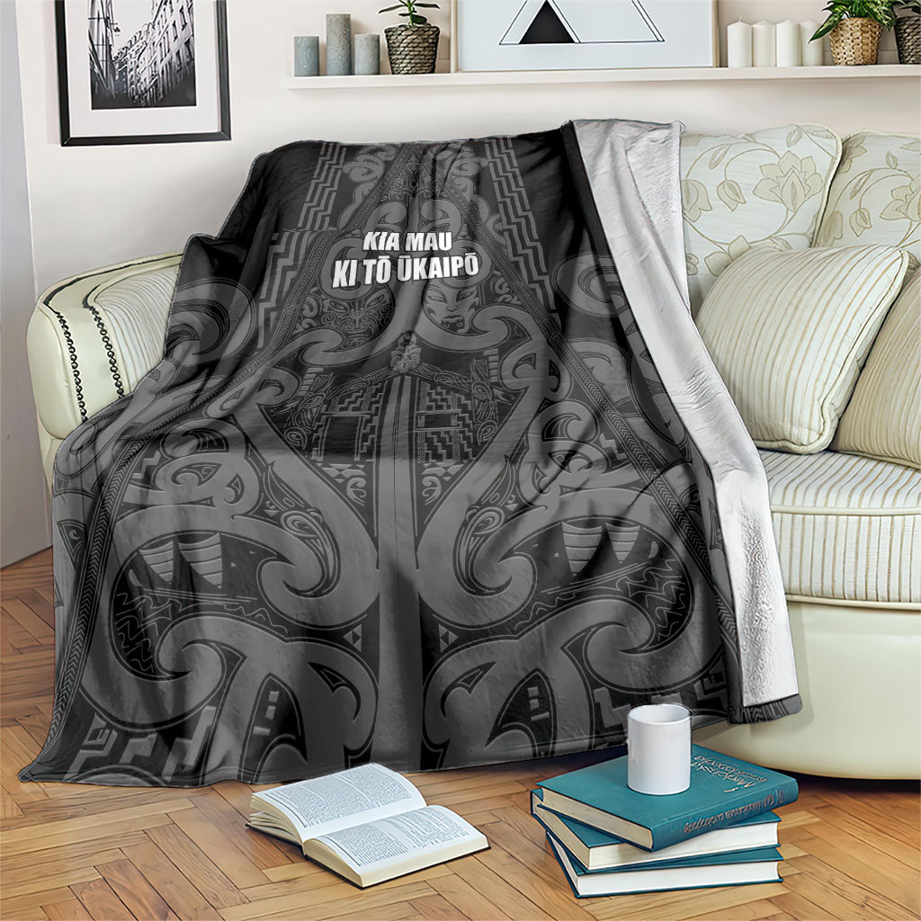 Maori Language Week Blanket Kia Mau Ki To Ukaipo Grey Color LT14 Grey - Polynesian Pride