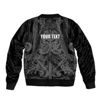 Maori Language Week Personalised Bomber Jacket Kia Mau Ki To Ukaipo Grey Color LT14 - Polynesian Pride
