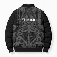 Maori Language Week Personalised Bomber Puffer Jacket Kia Mau Ki To Ukaipo Grey Color LT14 - Polynesian Pride