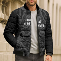 Maori Language Week Personalised Bomber Puffer Jacket Kia Mau Ki To Ukaipo Grey Color LT14 - Polynesian Pride