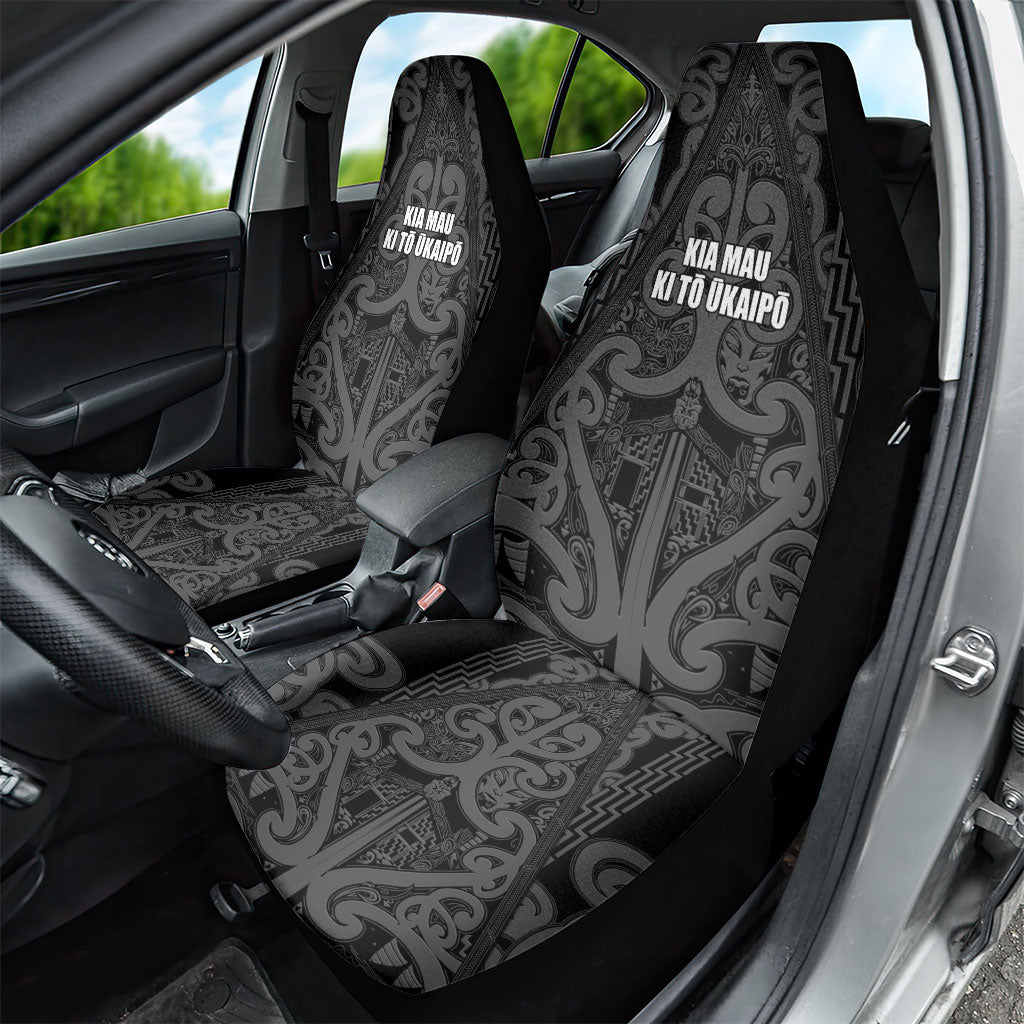 Maori Language Week Car Seat Cover Kia Mau Ki To Ukaipo Grey Color LT14 - Polynesian Pride