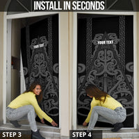 Maori Language Week Personalised Door Cover Kia Mau Ki To Ukaipo Grey Color LT14 - Polynesian Pride