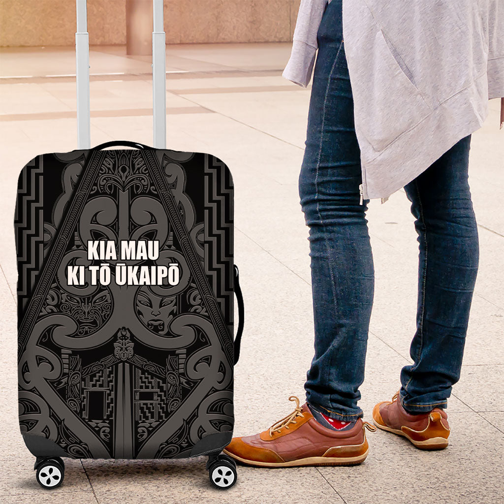 Maori Language Week Luggage Cover Kia Mau Ki To Ukaipo Grey Color LT14 Grey - Polynesian Pride